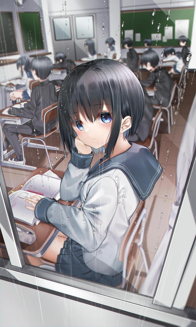 【二次】教室と女の子の画像　その５